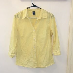 Yellow gingham button up shirt